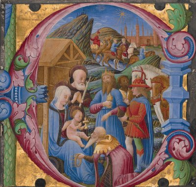 Initial E: Adoration of the Magi by Franco dei Russi